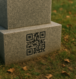 QR-код на цоколе памятника